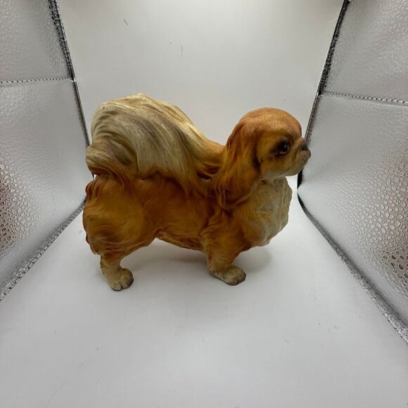 Lefton Vintage Large Standing Pekingese Dog Figurine Japan 5" T 6" Long H7328 - Picture 4 of 8